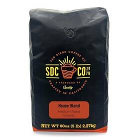 The Bean Coffee Company 840092118524 Ground 5-pound 80 Ounce Pack Of 1 Organic House Blend Medium Roast