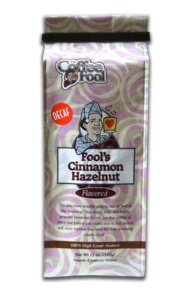 The Coffee Fool 848101013532 Drip Grind Fools Decaf Cinnamon Hazelnut 12 Ounce