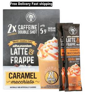 The Frozen Bean 814879023851 Ultra-premium Caramel Macchiato Latte And Frappe Drink Mix 20 Pk