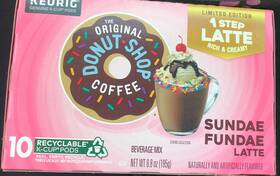 61124739520 The Original Donut Shop Limited Edition 1 Step Latte Sundae Fundae 10k Cups
