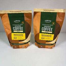 Thrive Market 671635706065 Organic Coffee Ground Roasted Hazelnut Medium Roast 12 Oz Lot 2x