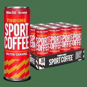Throne Sport Coffee 313056617680 Salted Caramel Latte Drink 10g Protein 11 Fl Oz Can