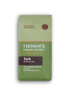 2088 Tiemans Fusion Coffee Low Acid Dark Roast Ground 10-ounce Bag