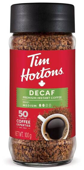 Tim Hortons 063209117931 Decaf Instant Coffee 100g Jar - Imported From Canada
