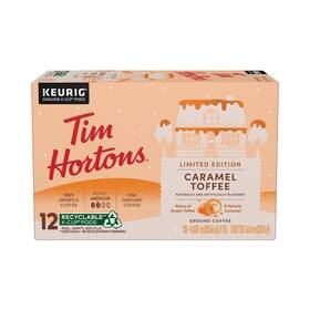 3202010 Tim Hortons 12ct Kcups Caramel Toffee Flavored 100% Arabica Coffee