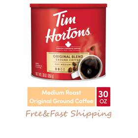Tim Hortons 436591164430 Original Blend Ground Coffee 100% Arabica Medium Roast 30 Oz Canis