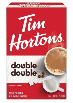 Tim Hortons Canada 445001667655 Double Instant Coffee Mix 8 X 28g/1 Oz. Imported From Canad