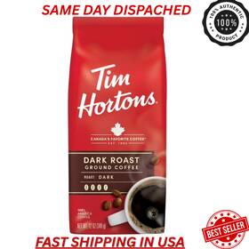 52490271 Tim Hortons Wm New Dark Roast Ground Coffee 100% Arabica 12 Oz Bag Fast Ship Usa