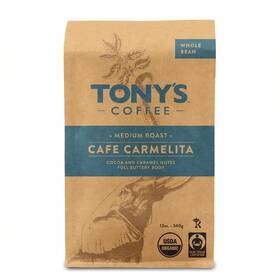 Tony S Coffee 750339750090 Cafe Carmelita Medium Roast Whole Bean 12 Oz