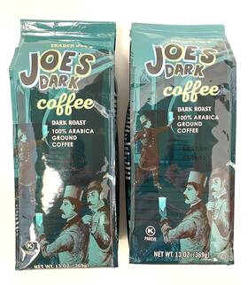 Trader Joes 445004867847 Dark Roast Coffee 100% Arabica Ground 13 Oz Pack Of 2