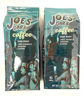 Trader Joes 445016534584 Dark Roast Coffee 100% Arabica Ground 13 Oz Pack Of 2