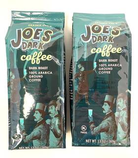Trader Joes 707772974255 Dark Roast Coffee 100% Arabica Ground 13 Oz Pack Of 2
