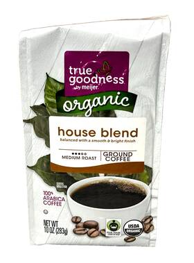 True Goodness By Meijer 708820551466 Organic House Blend Medium Roast Ground Coffee 10 Oz