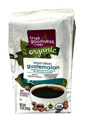 True Goodness By Meijer 719283557346 Organic Single Origin Guateman Ground Coffee 10 Oz