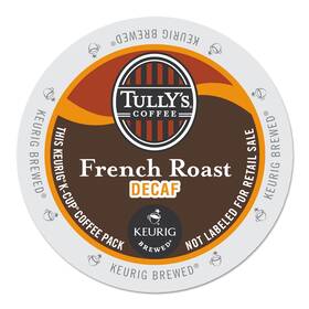 192419ct Tullys 700282 French Roast Decaf Coffee K-cups 96/carton