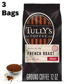 5000373778 Tullys Coffee French Roast Ground Dark Bagged 12oz Pack Of 3
