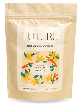 Tuturu Botanical Coffee 860008649133 Organic Cinnamon Vanilla Ground 8 Oz - Low Acid Medium Roast