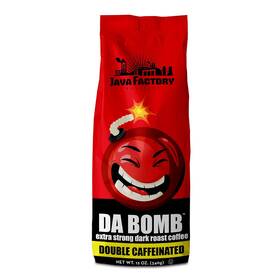 Two Rivers Coffee 445030549526 Java Factory High Caffeine Ground Da Bomb Dark Roast Double Caffeinated