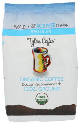 Tylers Coffee Rf0100 Organic Regular Ground Acid Free Usda 12 Oz