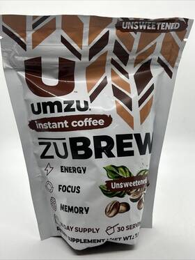 Umzu 810104100106 Zubrew Instant Coffee With Lions Mane Mushrooms And Dynamine Exp 09/24