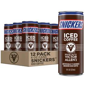 Victor Allens Coffee 811130031495 Snickers Iced 8oz Pack Of 12 Ready To Drink 100 Arabica Gluten Free