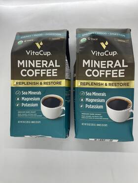 Vitacup 850036288855 Mineral Coffee Replenish And Restore 2 X 10 Oz. Exp. 8/26 Fast Free Ship