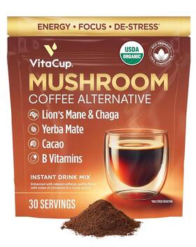 Vitacup 850036288947 Mushroom Coffee Alternative Instant Drink Mix Based Substitute F