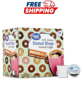 Walmart Stores Inc. 313049546553 Great Value Donut Shop 100% Arabica Medium Roast Ground Coffee Pods 48 Ct