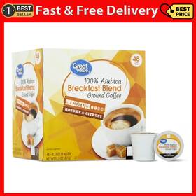 Walmart Stores Inc. 726084579798 Great Value 100% Arabica Breakfast Blend Medium Roast Ground Coffee Pods 48 Ct