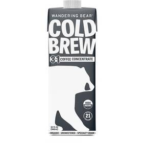 Wandering Bear Coffee 859336007951 Organic Cold Brew Straight Black 32 Fluid Ounce 6 Per
