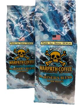 Warpath Coffee 196852573738 Dark Roast Mariners Blend Ground Lot Of 2 Bags 12oz Each
