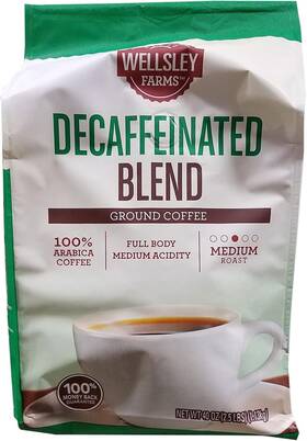 Wellsley Farms 313085856876 Decaffeinated Medium-roast Ground Coffee 40 Ounces