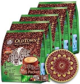 Whalever 788051242678 5-pack - Hazelnut Old Town 3 In 1 White Coffee Asian Instant Cof