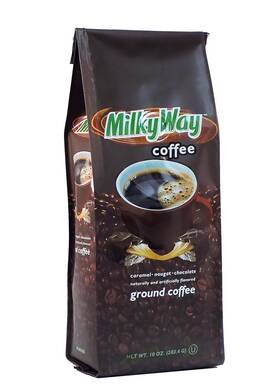 White Coffee 313057595505 Ground Medium Roast Caramel Nougat Chocolate Milky Way Flavored 10oz Ba