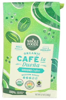 Whole Foods Market 099482523121 Organic Medium Roast Coffee 12 Ounce Sweet Chocolatey