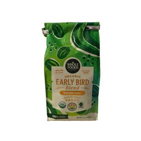 Whole Foods Market 099482523183 Organic Early Bird Blend Medium Roast Ground Coffee 12 Oz