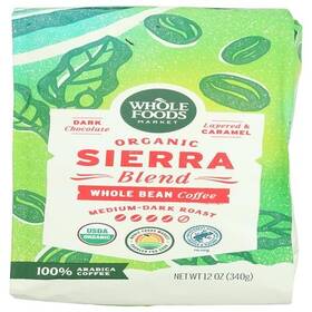 Whole Foods Market 100137930017 Organic Sierra Blend Bean Coffee 12 Ounce - Pack Of 2