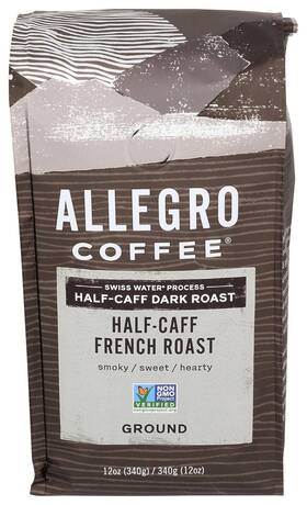 Whole Foods Market 445014797738 Allegro Coffee Half Caff French Roast Ground 12 Oz