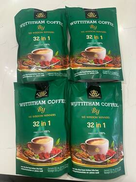 Wuttitham Coffee 19-01-00125-50-040 32-in-1 Instant Mixed Powder 300g With Collagen 4 Pack
