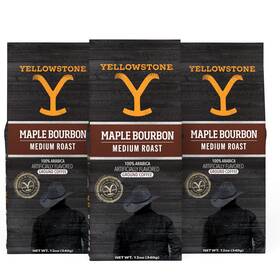 Y Yellowstone 860009319707 Maple Bourbon Medium Roast Coffee 36 Oz 100% Arabica Ground