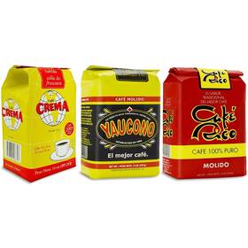 Yaucono 694536929449 Cafe Crema And Rico Ground Coffee Variety Puerto 14 Oz Bags