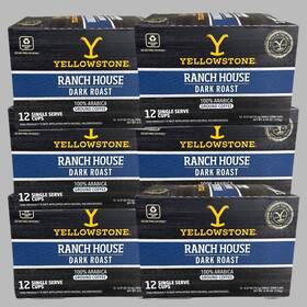 Mp-69200-02 Yellowstone Ranch House Dark Roast Coffee 6 Pack .37oz Cups Bb 6/2