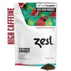 Zest 682384497487 135mg High Caffeine Energy Loose Leaf Blend - Pomegranate Mojito Green Tea