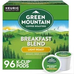 Green Mountain Coffee Roasters Breakfast Blend Light Roast, K-cup Pods, 96 Count. Fixed Price $43.99.