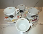 Set 4 Lavazza Coffee Reserva De Tierra Ceramic Cappucino Cups & Saucers. Fixed Price $100.00.