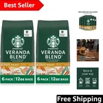 Starbucks Veranda Blend Whole Beans - Light Roast Coffee, 12 Oz Bags (set 6). Fixed Price $216.74.