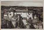 Sir Henry George Rushbury 1889 1968 "carceri, San Gimignano" Original Drypoint. Fixed Price $397.25.
