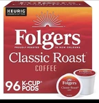 Folgers Classic Coffee Keurig K-cup Pods, Medium Roast, 96/CARTON (204496). Fixed Price $70.00.