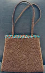 La Pomme Beaded Purse Handbag With Turquoise Stone Accents By Blend. Fixed Price $29.95.