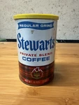 1968 Vintage Stewarts Private Blend Coffee Can Lb Plaid Design. Fixed Price $7.00.